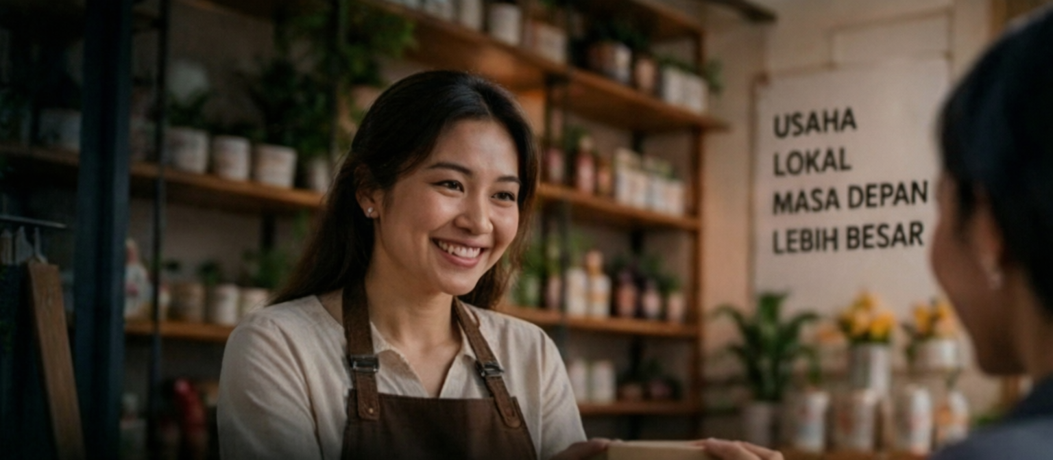 An Indonesian business owner at work